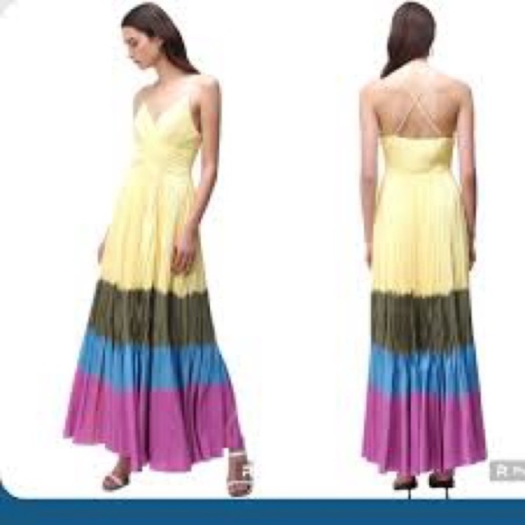 (35) NWT Jonathan Simkhai Milena Daffodil Dip Dye Dress - Picture 12 of 14